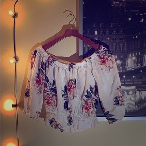 Off the shoulder floral blouse